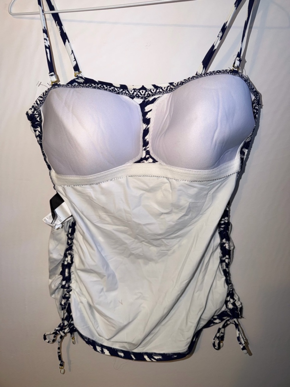 La Blanca Navy & White Printed Tankini Top with Adjustable Straps NWT size 14 - Picture 7 of 7